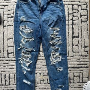 American Eagle Outfitters Blue Boyfriend Distressed Jeans